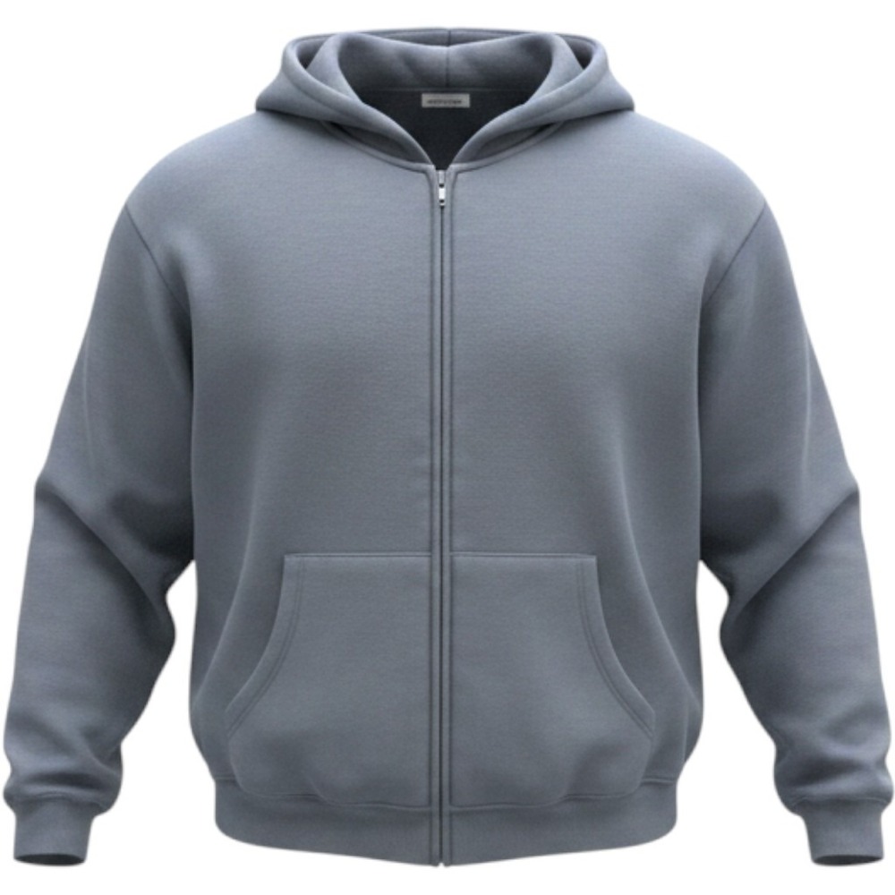 SKIMS COTTON FLEECE CLASSIC ZIP UP HOODIE | STEEL BLUE 2X